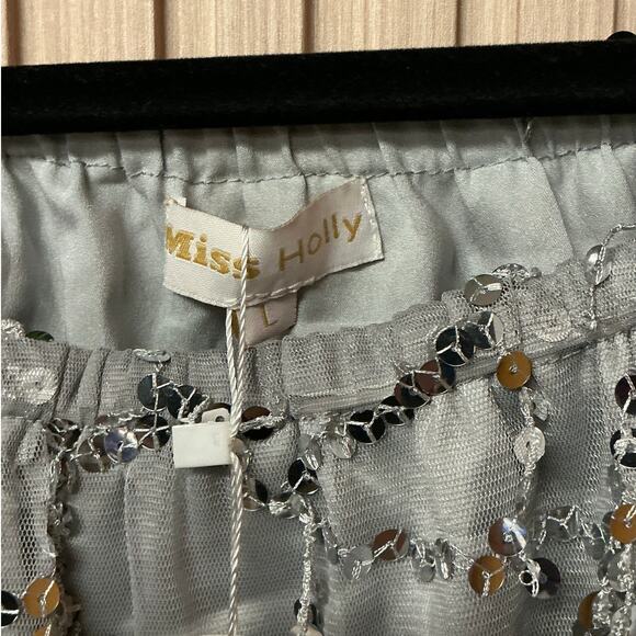 Miss Holly Minx Silver Bodycon Dress Size L - Picture 5 of 7